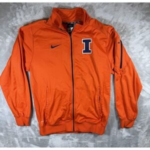 Illinois Fighting Illini Jacket Mens Small Orange NCAA Football Nike Dri Fit